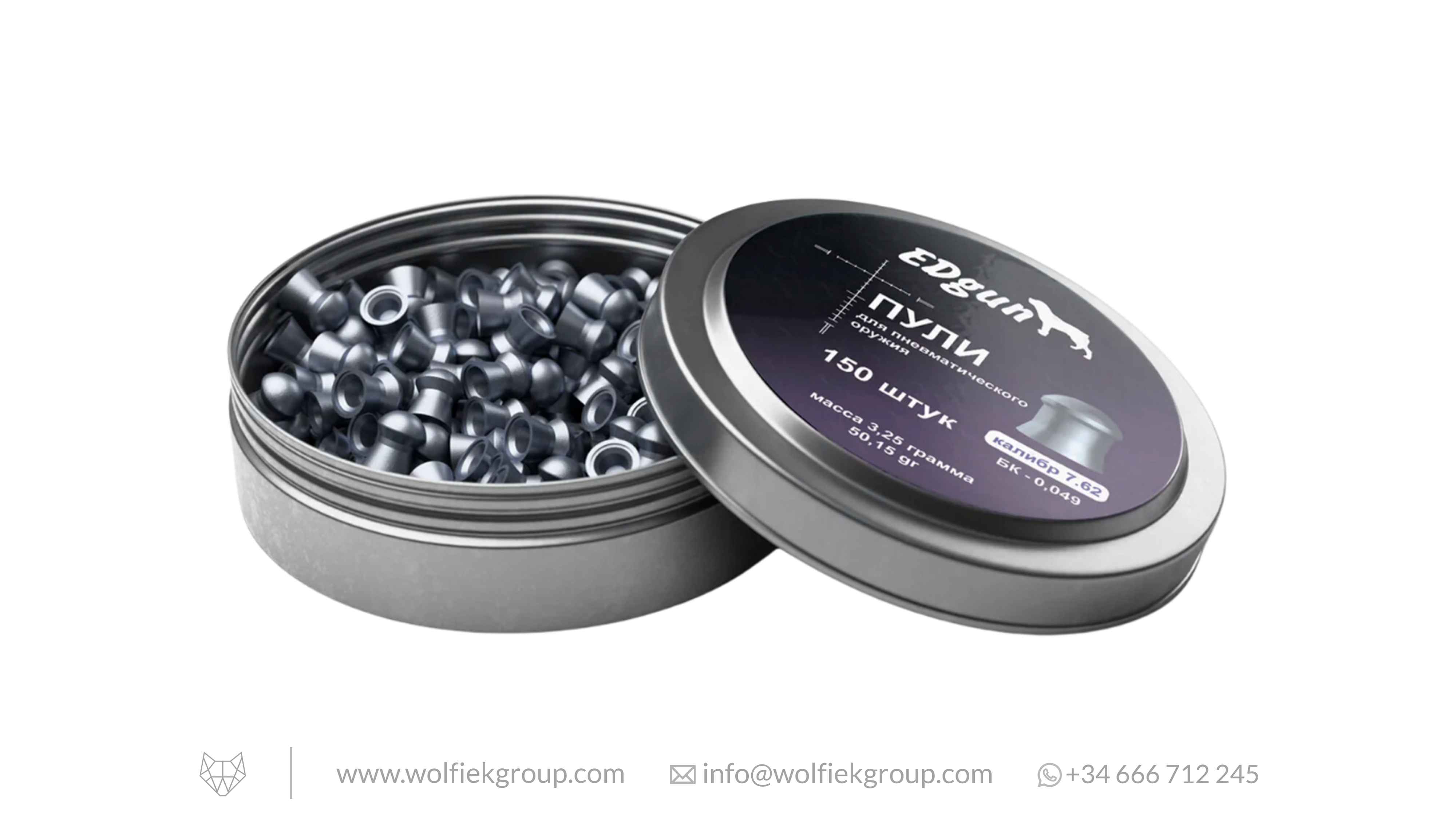 EDgun Premium Airgun Pellets · Domed · Cal .30 (7.62mm)