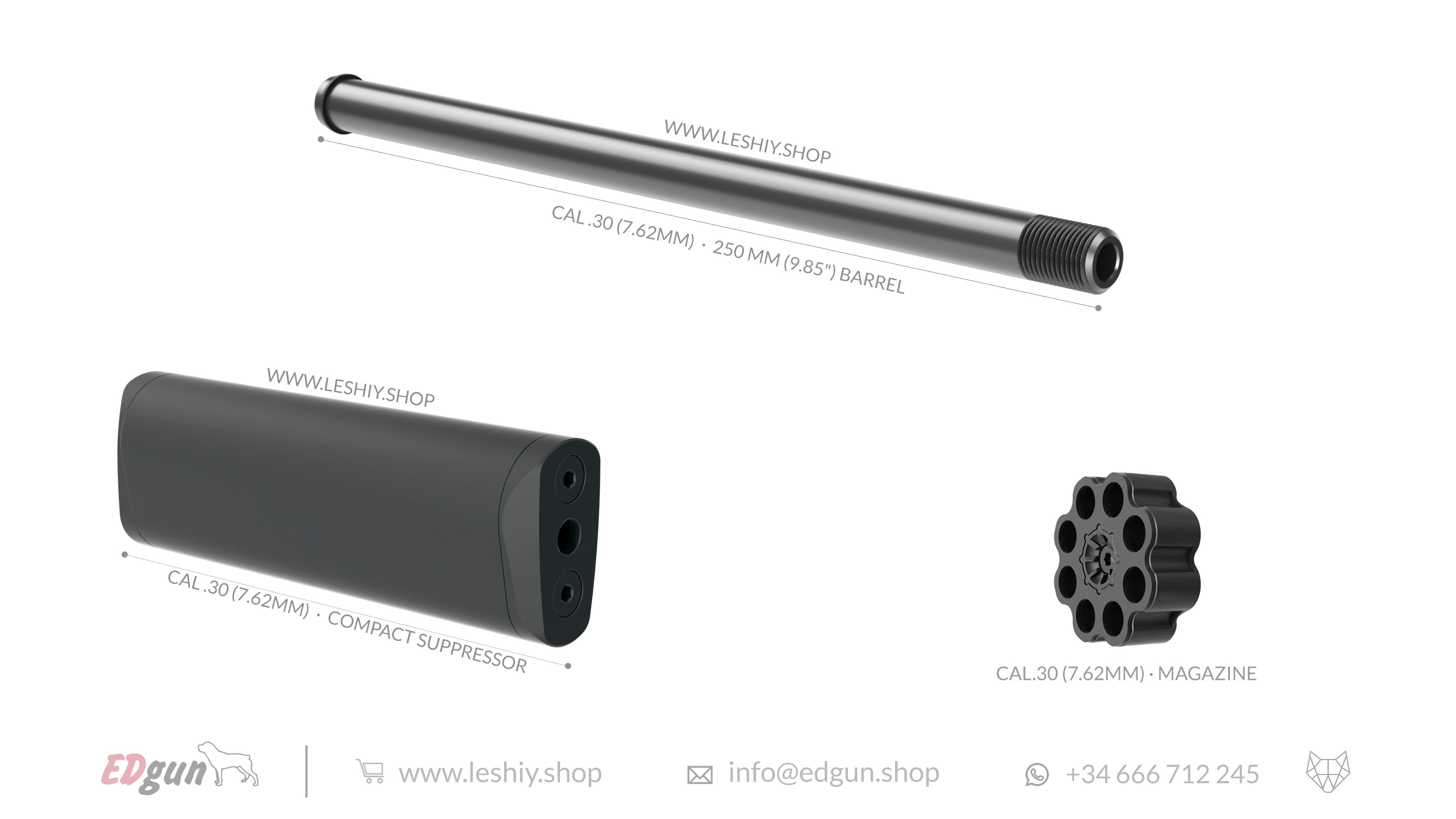 Alfa Precision · Leshiy 2 · Barrel Kit · 250mm (9.85")
