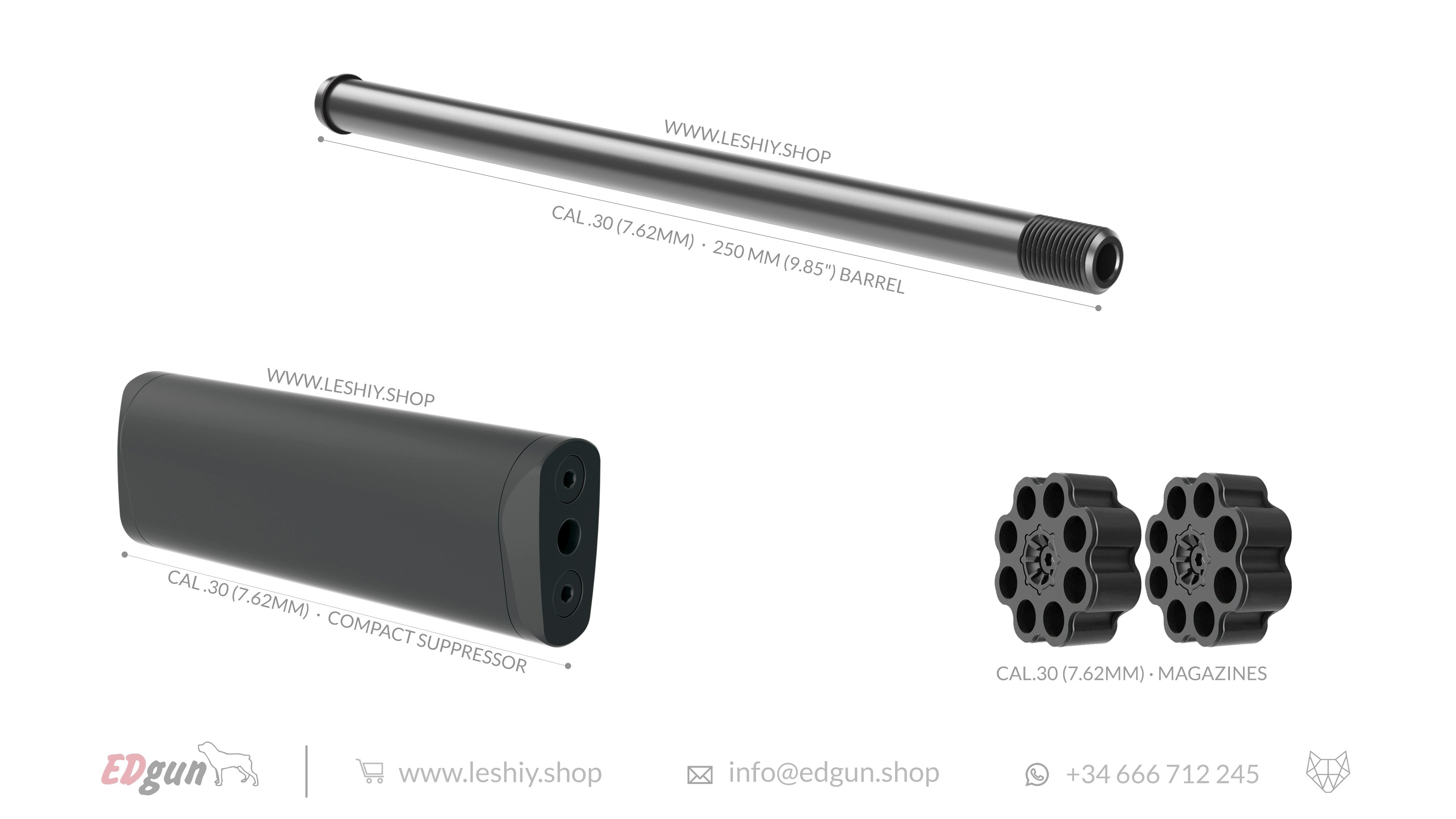 Alfa Precision · Leshiy 2 · Barrel Kit · 250mm (9.85")