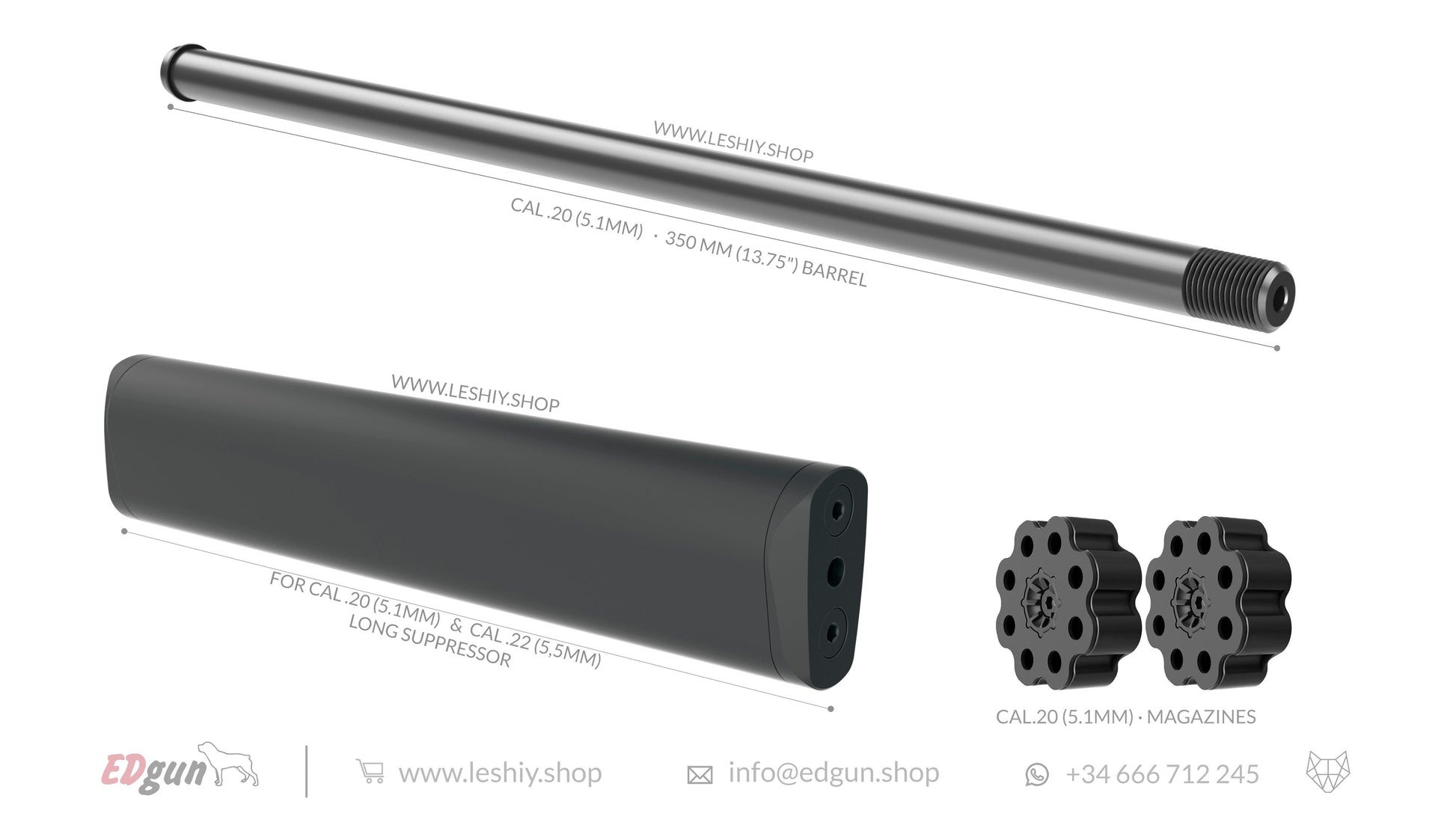 Leshiy 2 Lothar Walther kit 350mm (13.75¨)