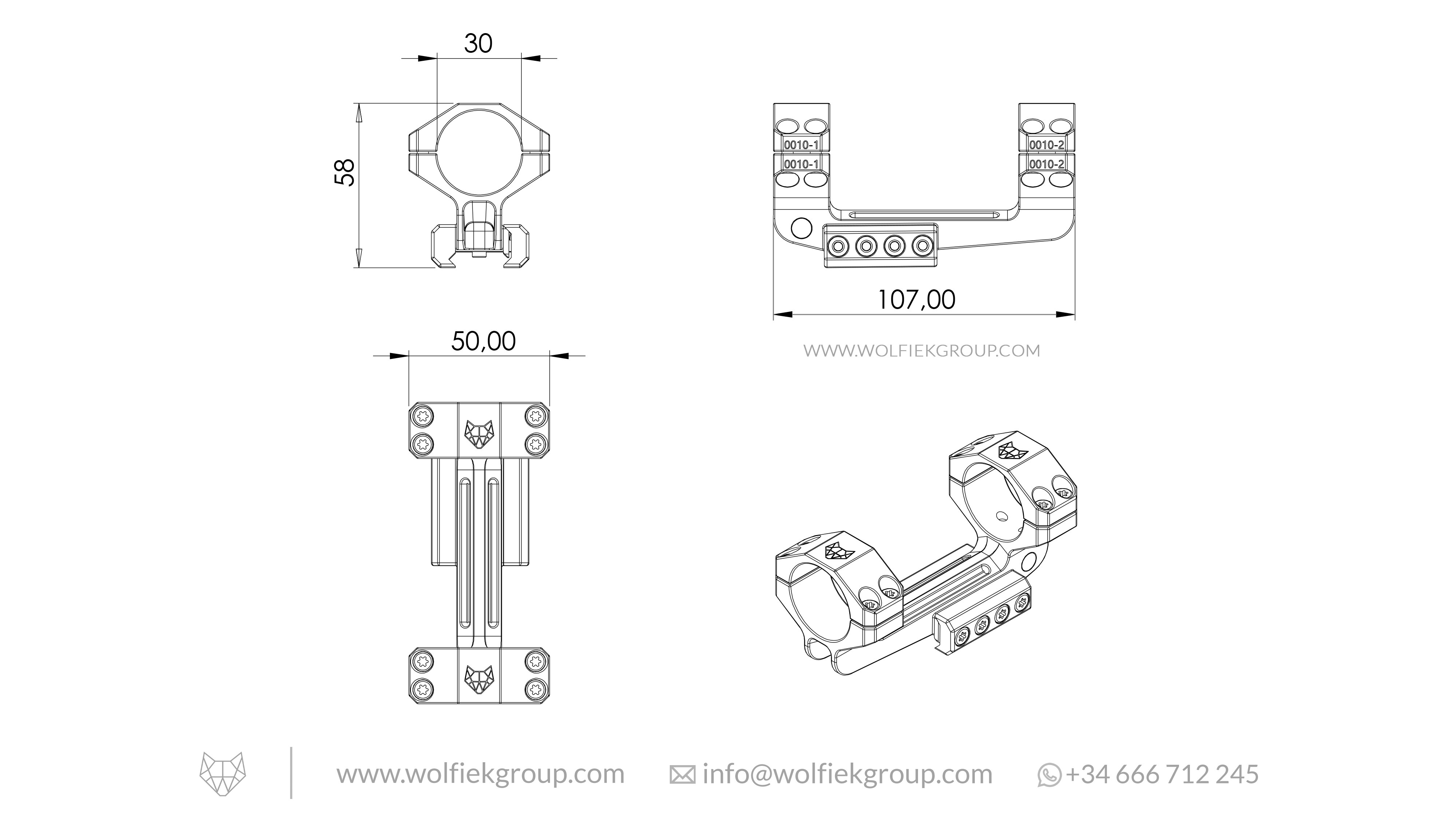 Wolfiek Group One-Piece Scope Mount · 30mm